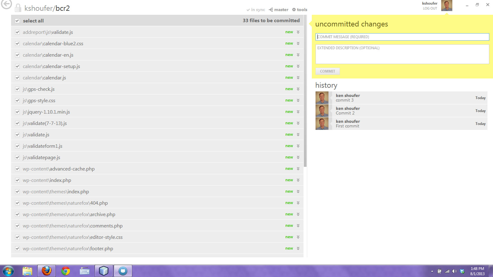 git File will not sync after committing in GitHub Windows client