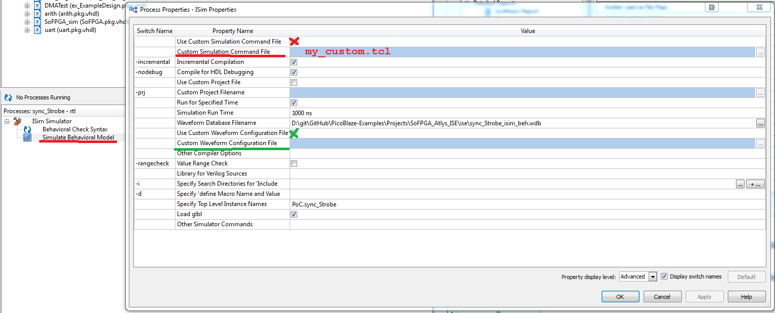 vhdl How to create a list of Tcl commands in a text file and then run