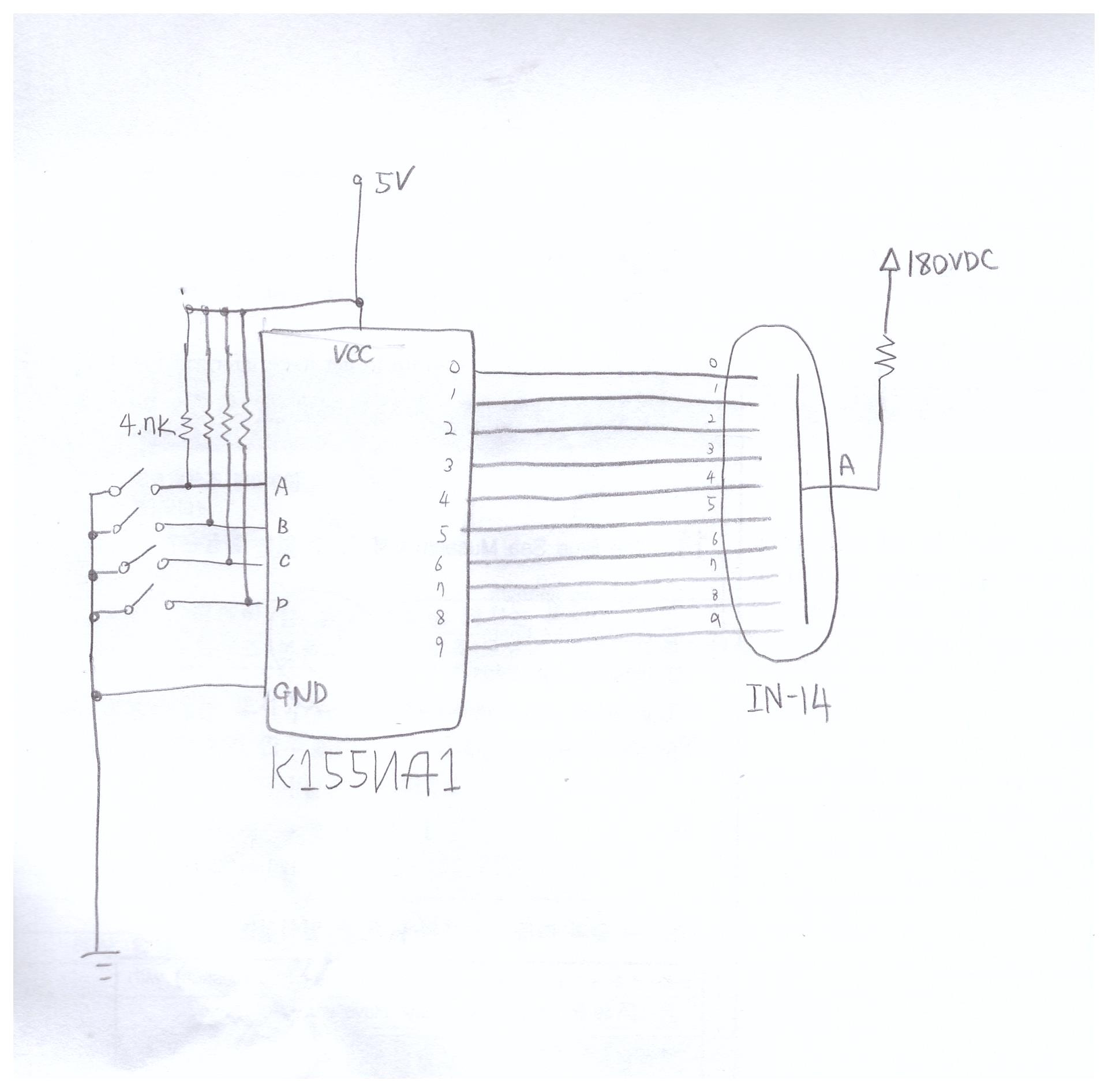 Electrical When using the K155ID1 IC, some numbers of Nixie tubes do