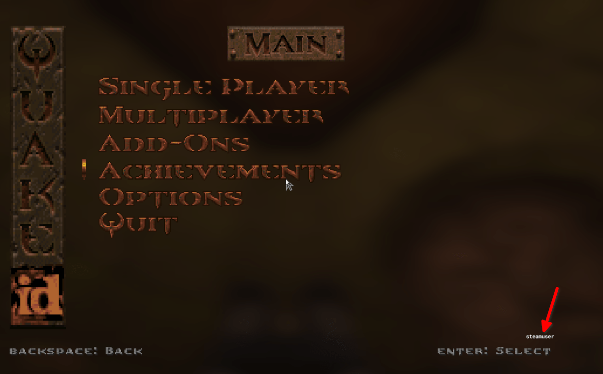 In the new version of Quake on Steam, how do I change my player name
