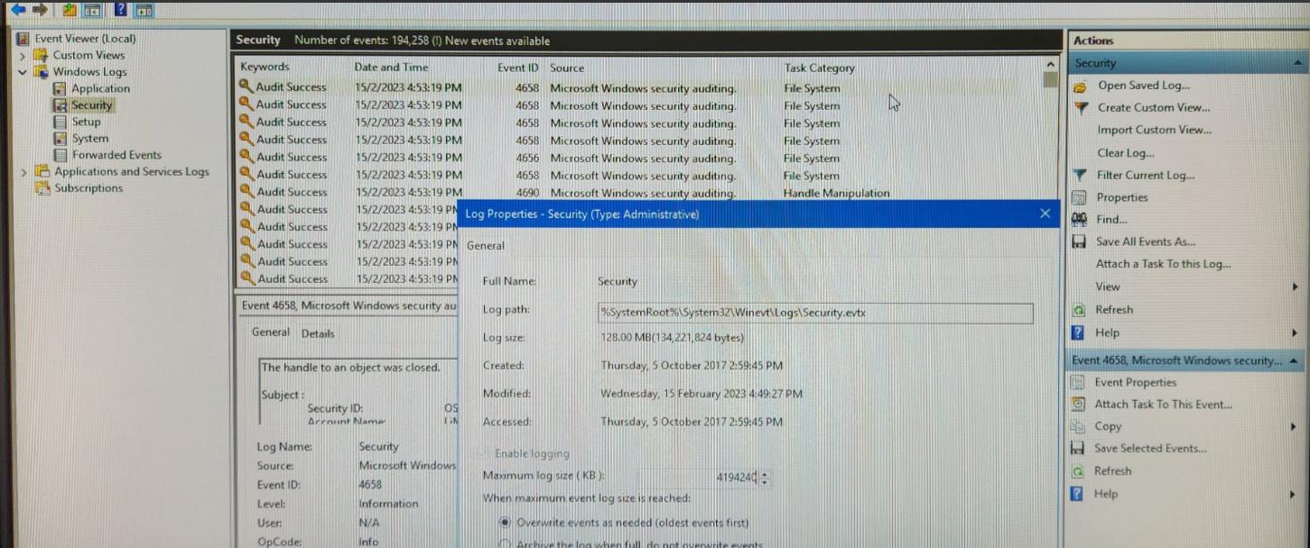 Security Event Viewer Log Microsoft Q&A