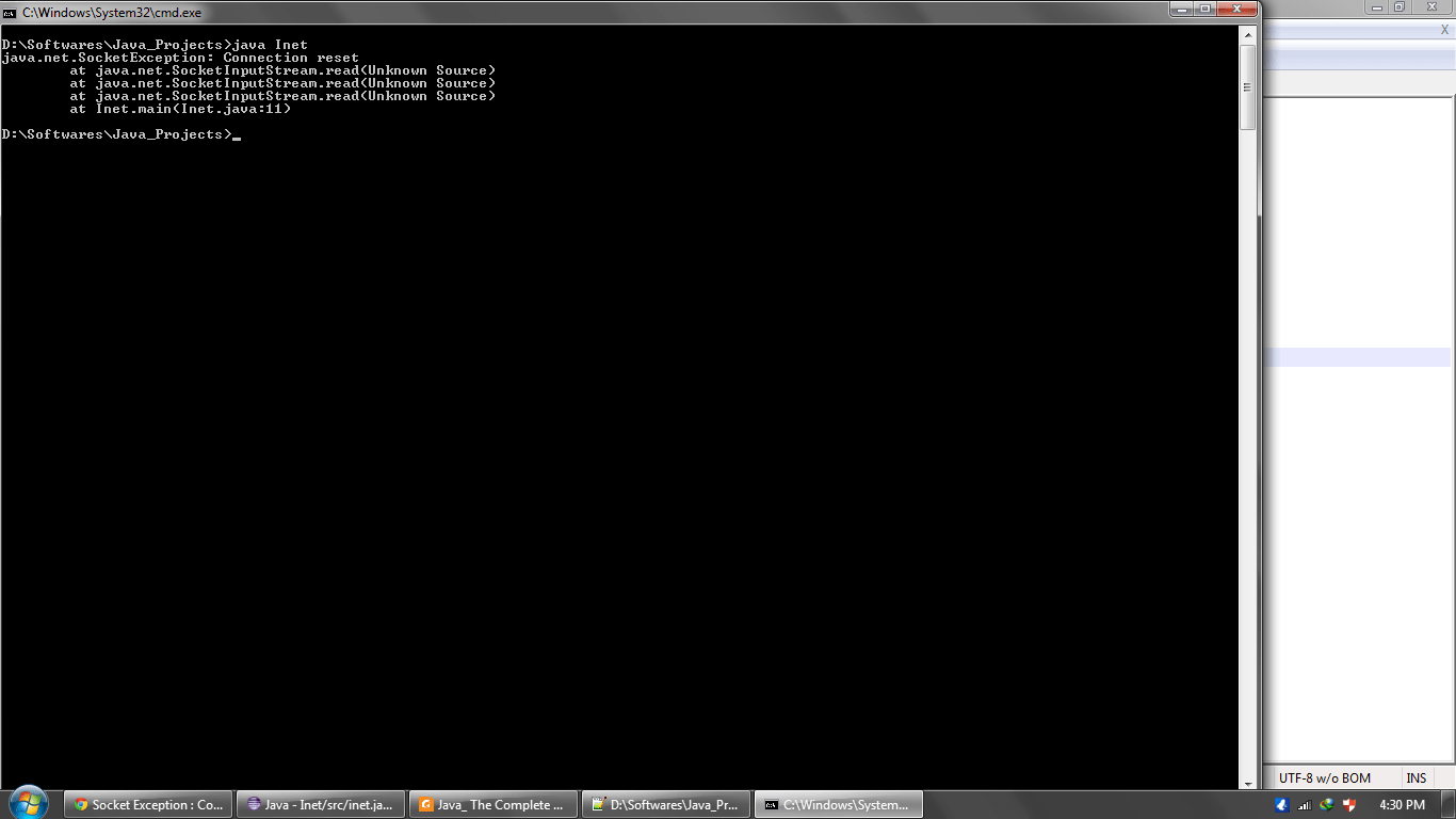 java Socket Exception Connection Reset Stack Overflow