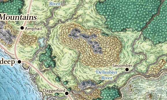 Forgotten Realms Waterdeep Map Forgotten Realms - What Is The Name Of The Mountains/Hills Northwest Of Secomber? - Role-Playing Games Stack Exchange