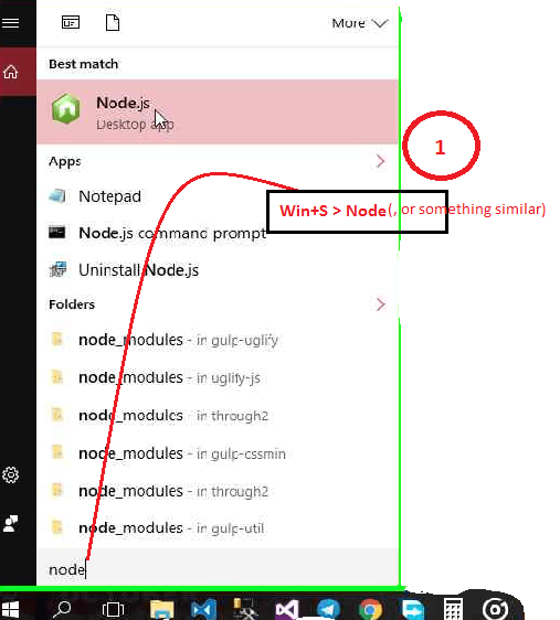 javascript First time using node.js "ReferenceError node is not