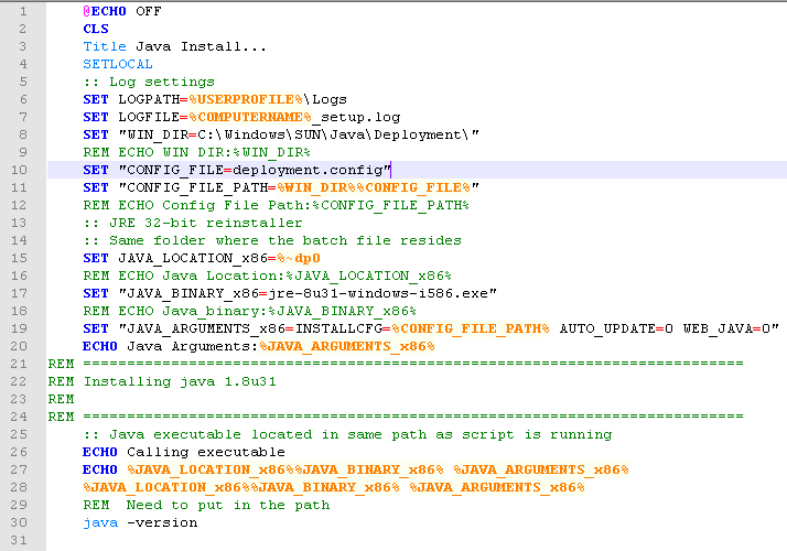 installation Java System Level deployment Malformed deployment.config