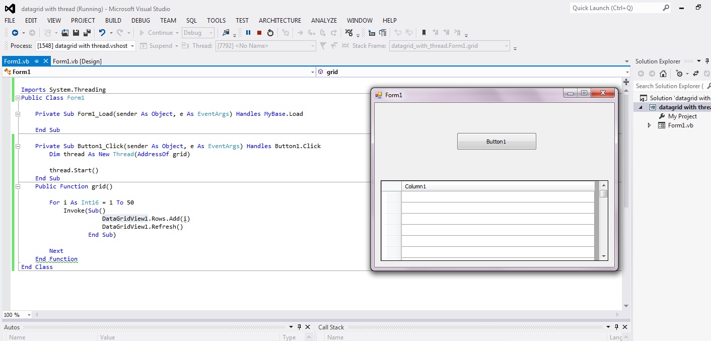 multithreading DataGridView with thread Stack Overflow