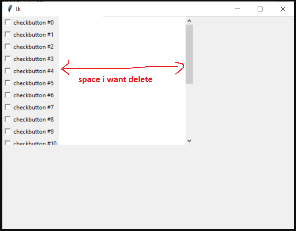 python Resize scroll for checkbox tkinter Stack Overflow