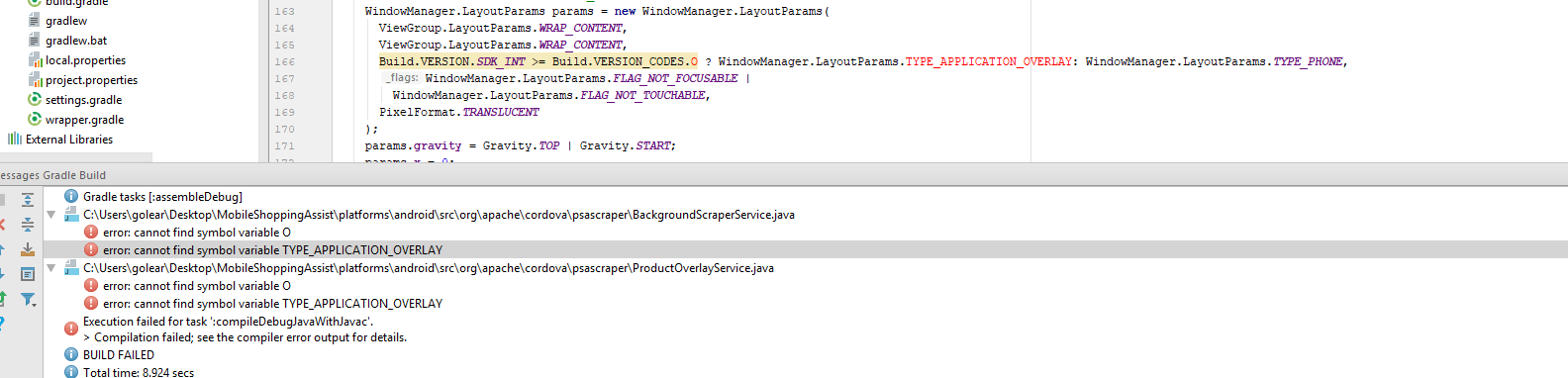 cordova Android studio not recognizing Latest version code or new