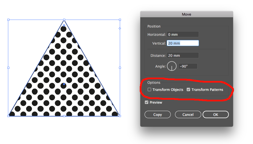 adobe illustrator How do I move a pattern swatch once I've applied it