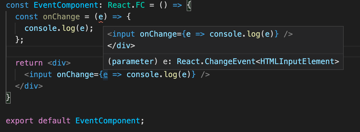 reactjs Parameter 'e' implicitly has an 'any' type React TypeScript