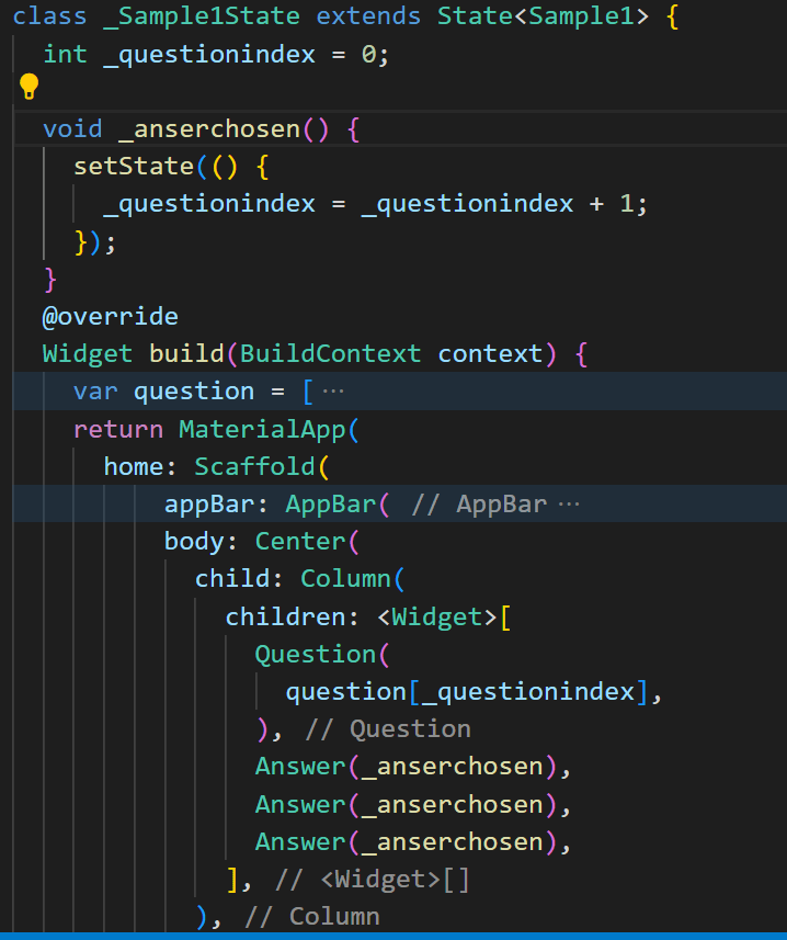 flutter The argument type 'Function' can't be assigned to the