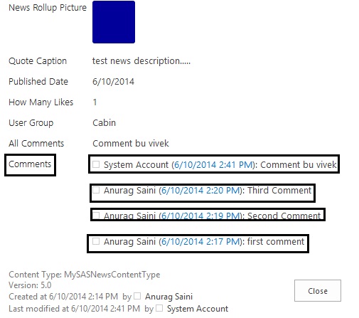 How to get count of comments (Append Changes to Existing text