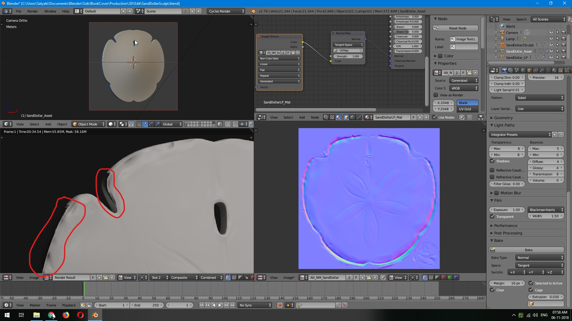 baking Weird Sharp Shadows when normal baked with cage Blender
