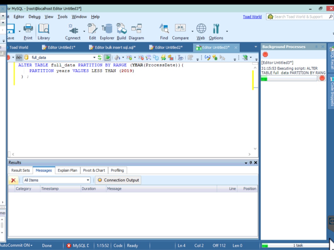 mysql Alter partition table with 60 million rows of data performance