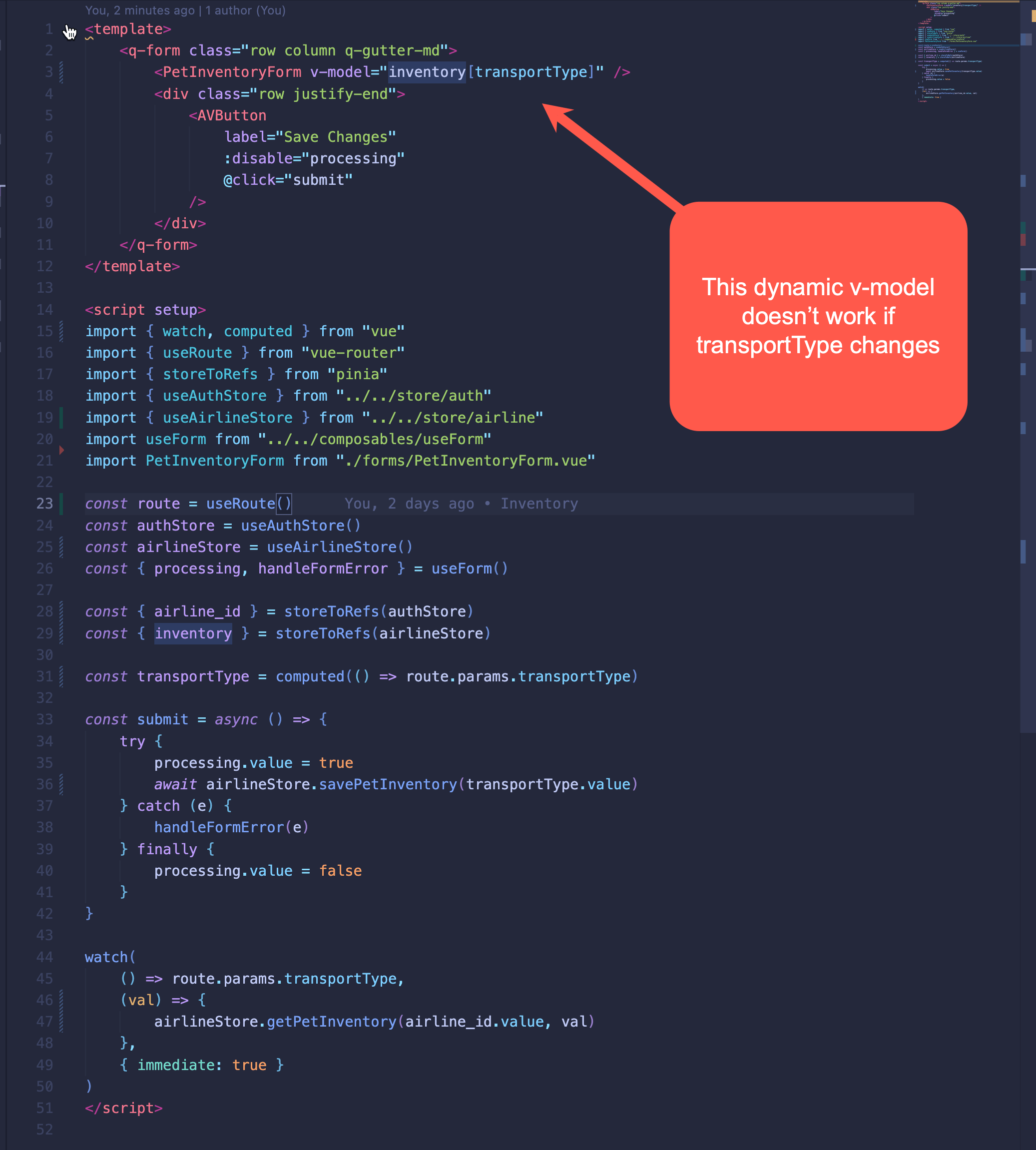 javascript Vue3 Composition API Dyanmic Vmodel doesn't update view