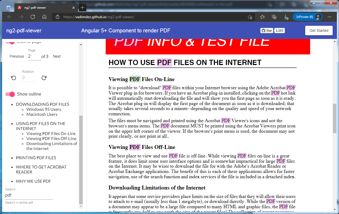PDF text search in Angular 5+ Stack Overflow