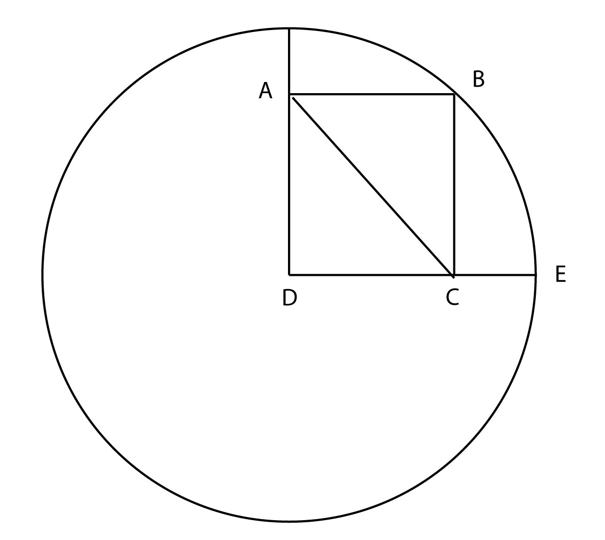 geometry rectangle in a circle find the length of diagonal