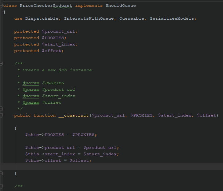 php Too few arguments to function App\\Jobs for Laravel job Stack