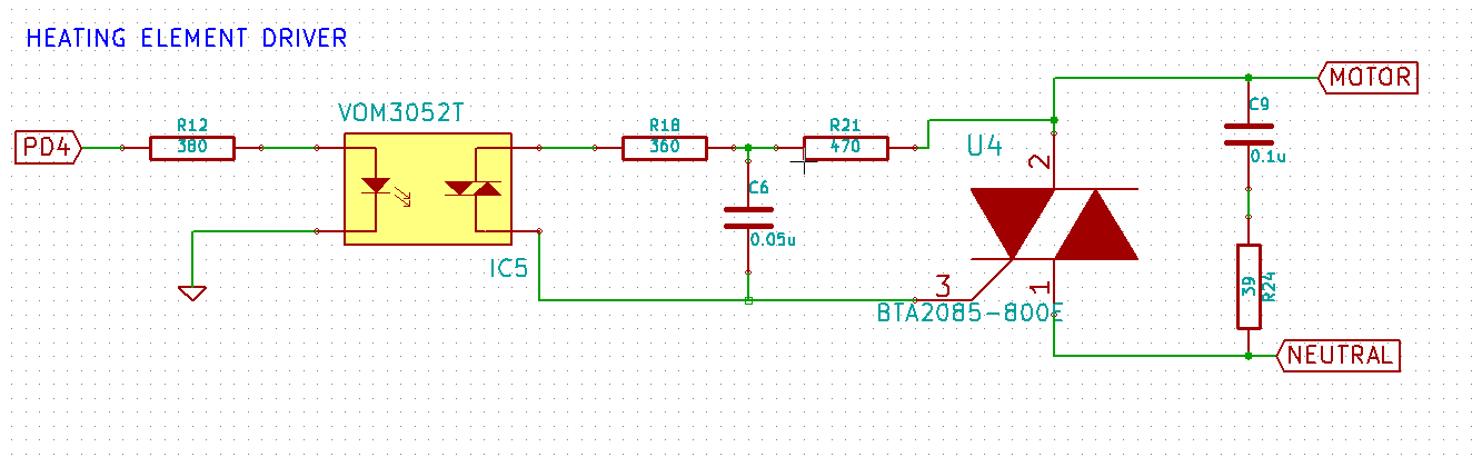 Design of “simple” 1000W AC motor/ heating element controller