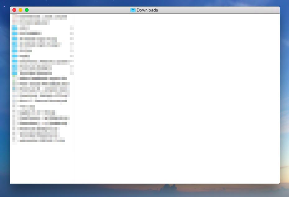 mac OSX Mavericks Downloads folder opens in Finder without sidebar