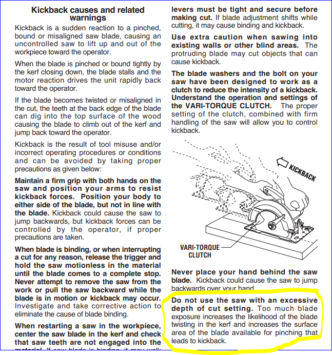 Setting cut depth on a circular saw - Home Improvement Stack Exchange