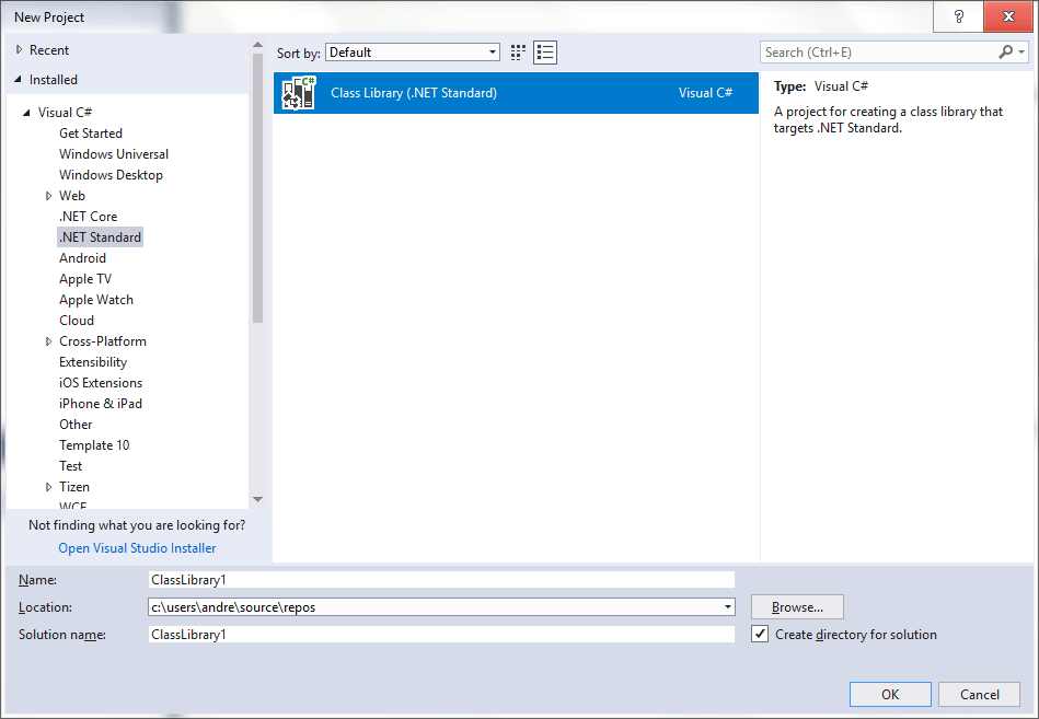 Visual Studio "Target framework" missing Stack Overflow