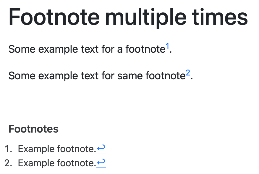 cross reference Use footnote multiple times in HTML Quarto Stack