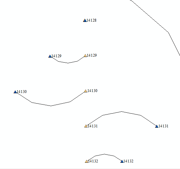 Creating arc segment between two points with common field using Python