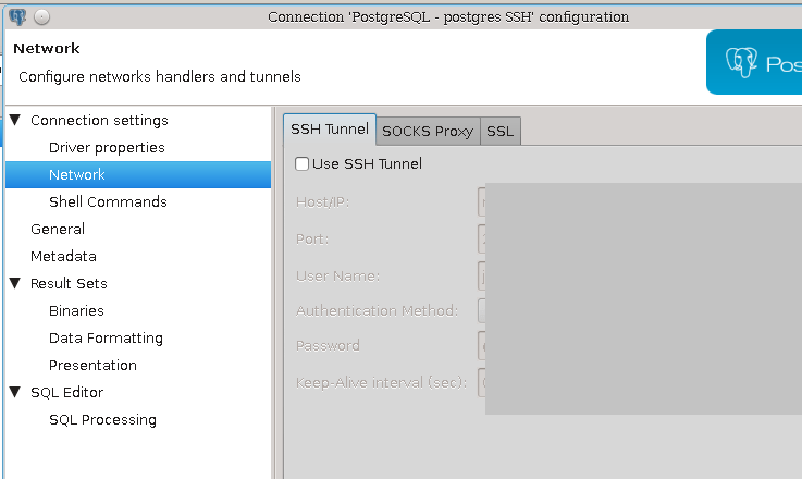 DBeaver connecting to a PostgreSQL database server through SSH can't