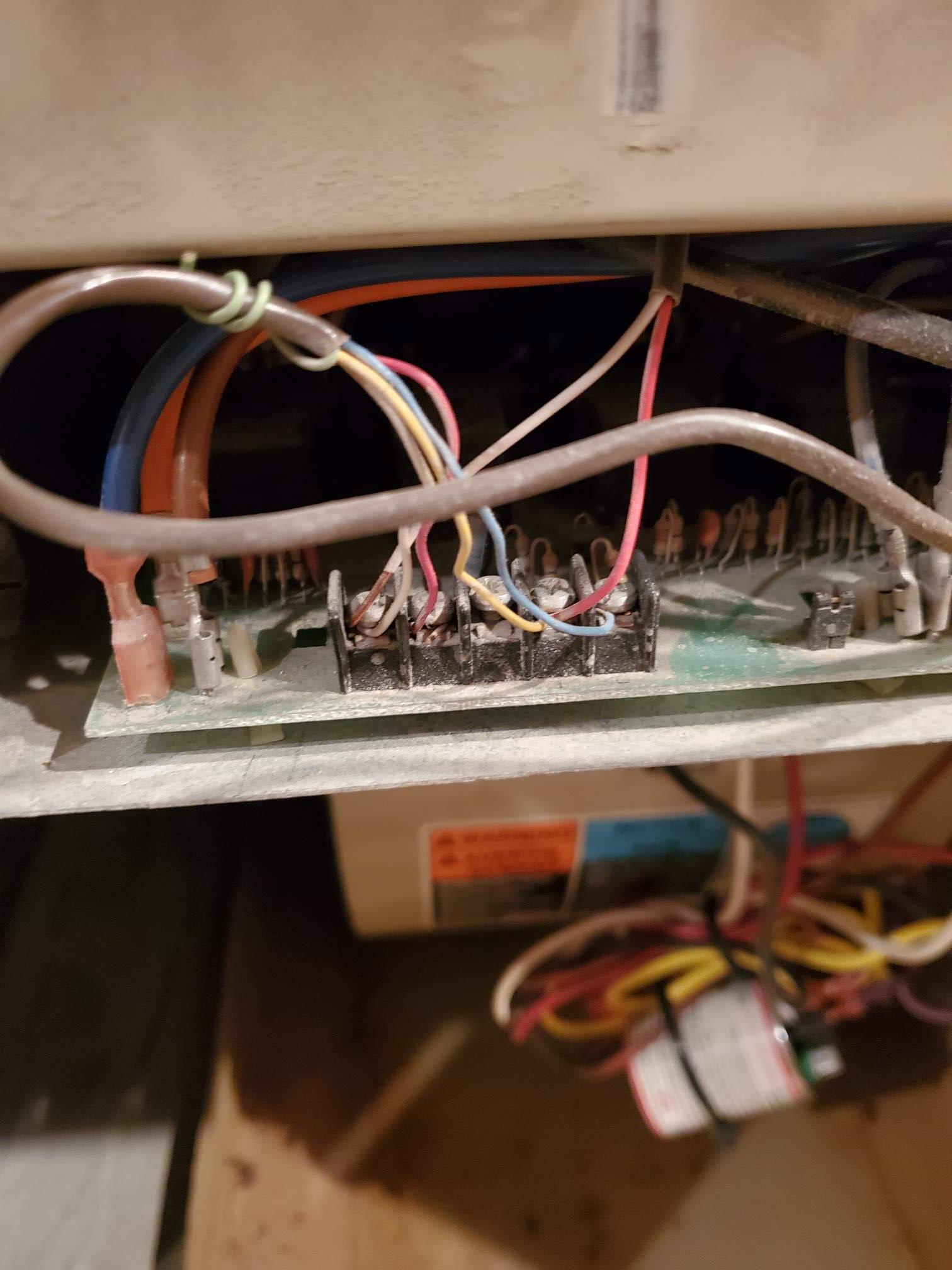 electrical Why is Thermostat Y wire connected to C terminal on