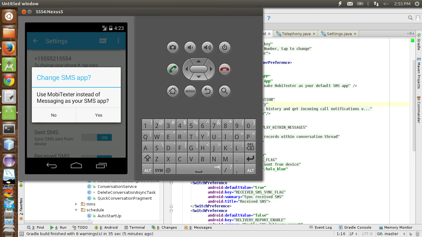 android How to set my application as default to receive
