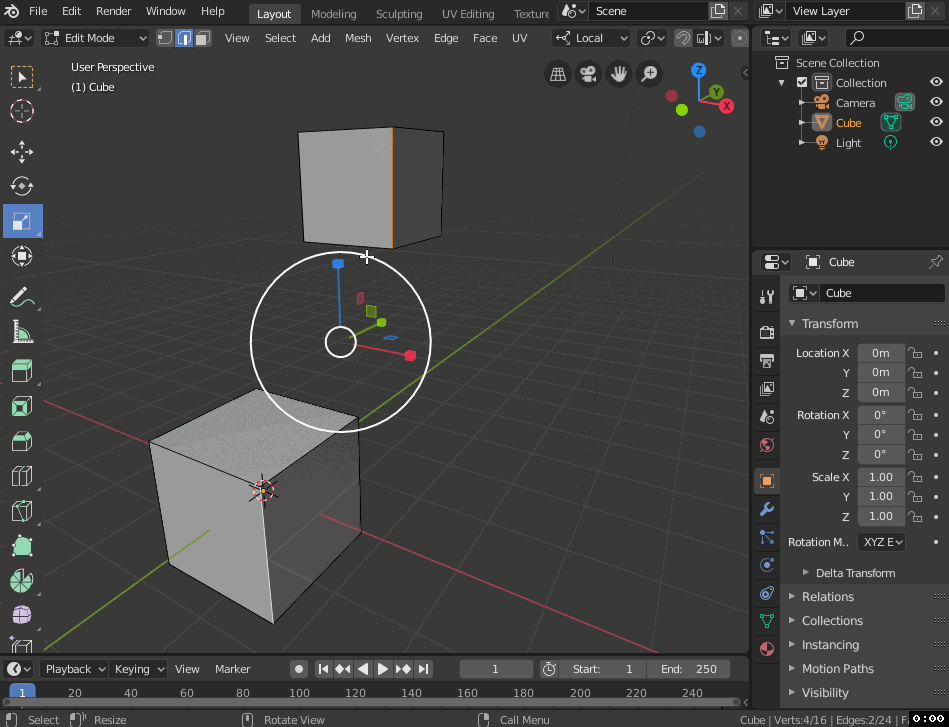 Scaling edge from multiple object with local transform is not working