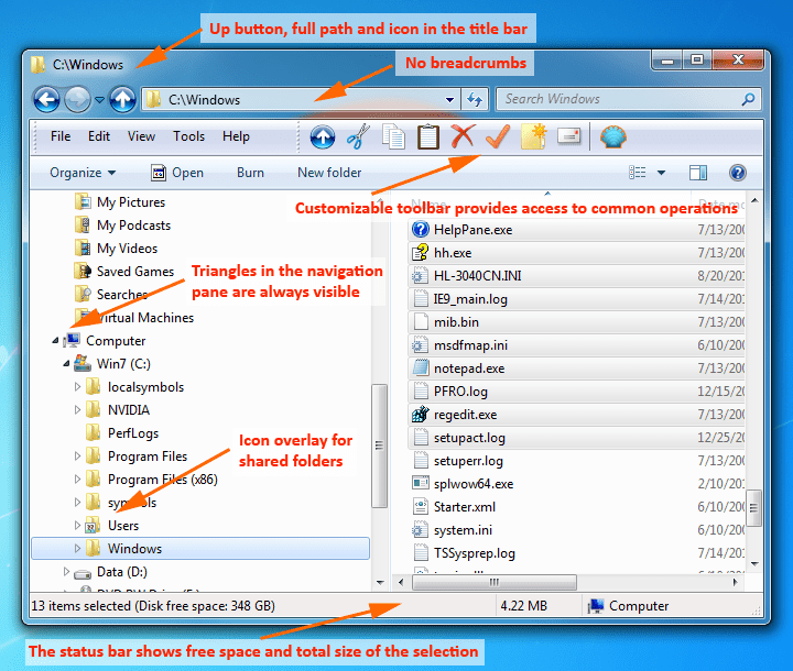 Show icons in Windows explorer toolbar in Windows 7 or 8 Super User