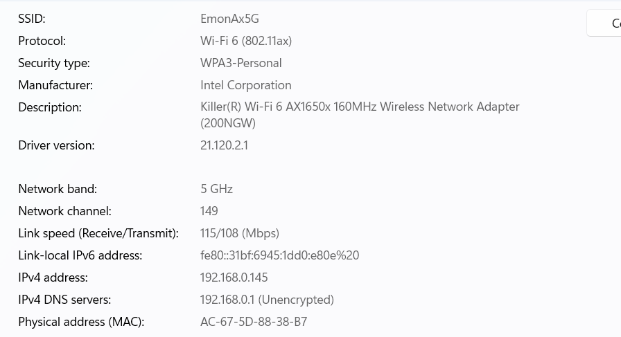 wireless networking - Wifi killer 1650 with AX 200 Chipset super slow