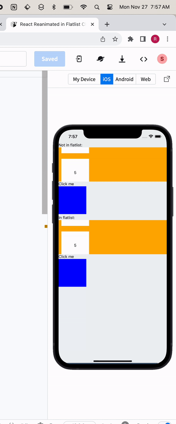 React Native Reanimated 'ScrollTo' Blocks Component Updates in Flatlist