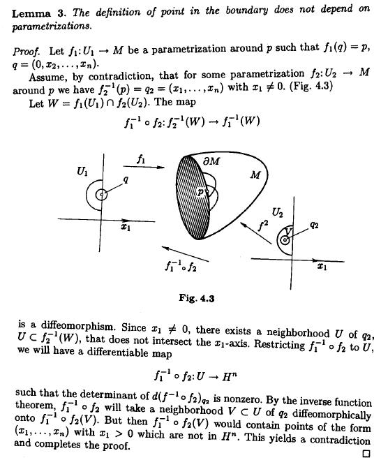 differential geometry Independence of definition of boundary point of