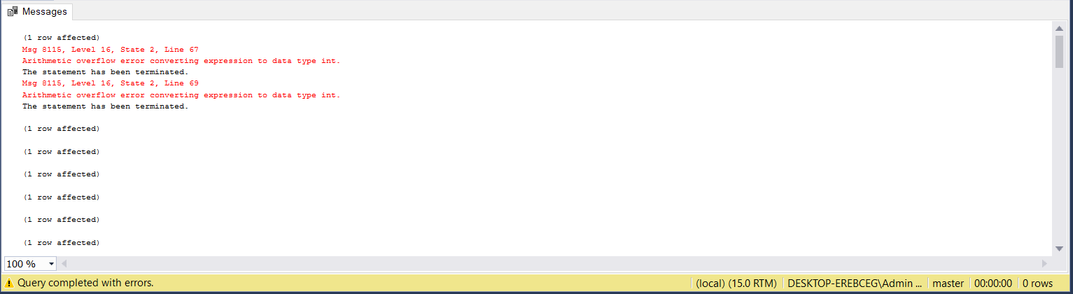 sql server Arithmetic overflow error converting expression to data
