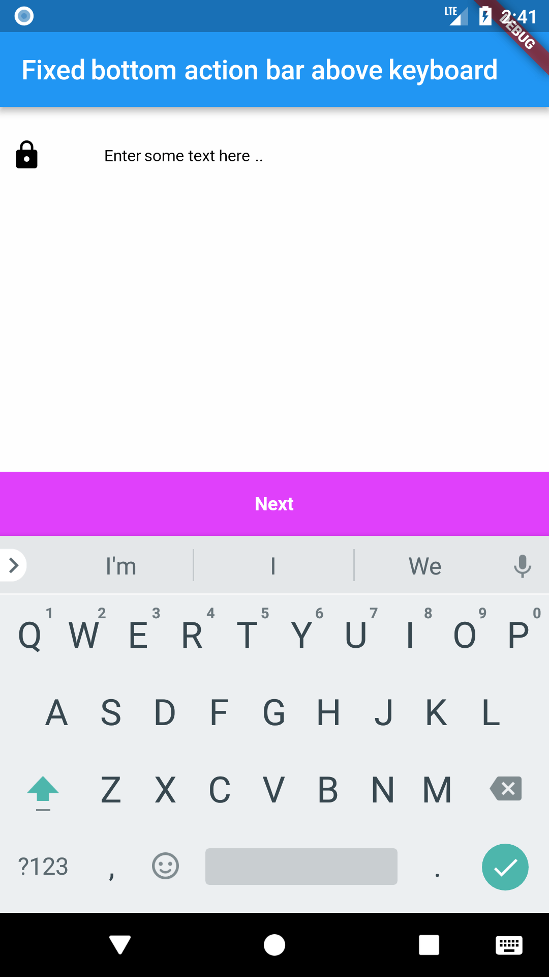 Flutter PersistentFooterButtons invisible with active keyboard Stack