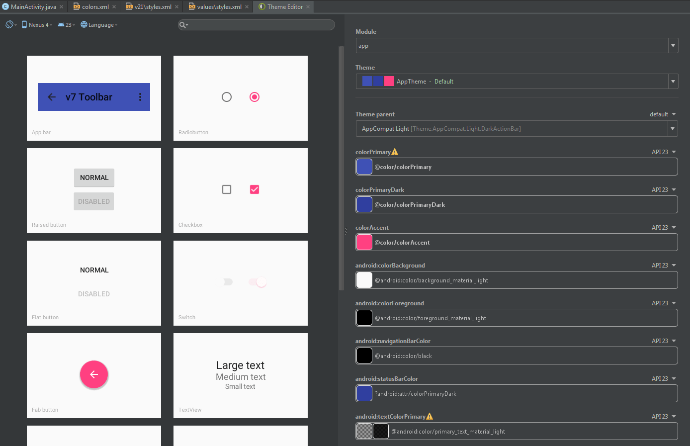 Save changes in Theme Editor of Android Studio 1.4 Stack Overflow