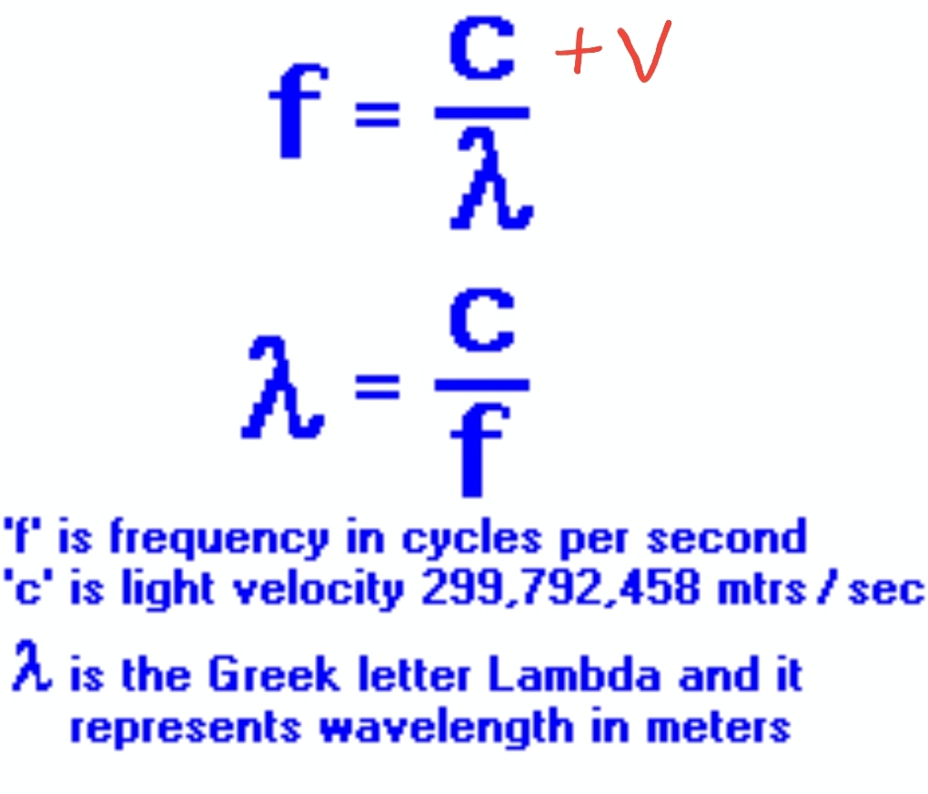 radiation Does f = (c + v) /wavelength? Physics