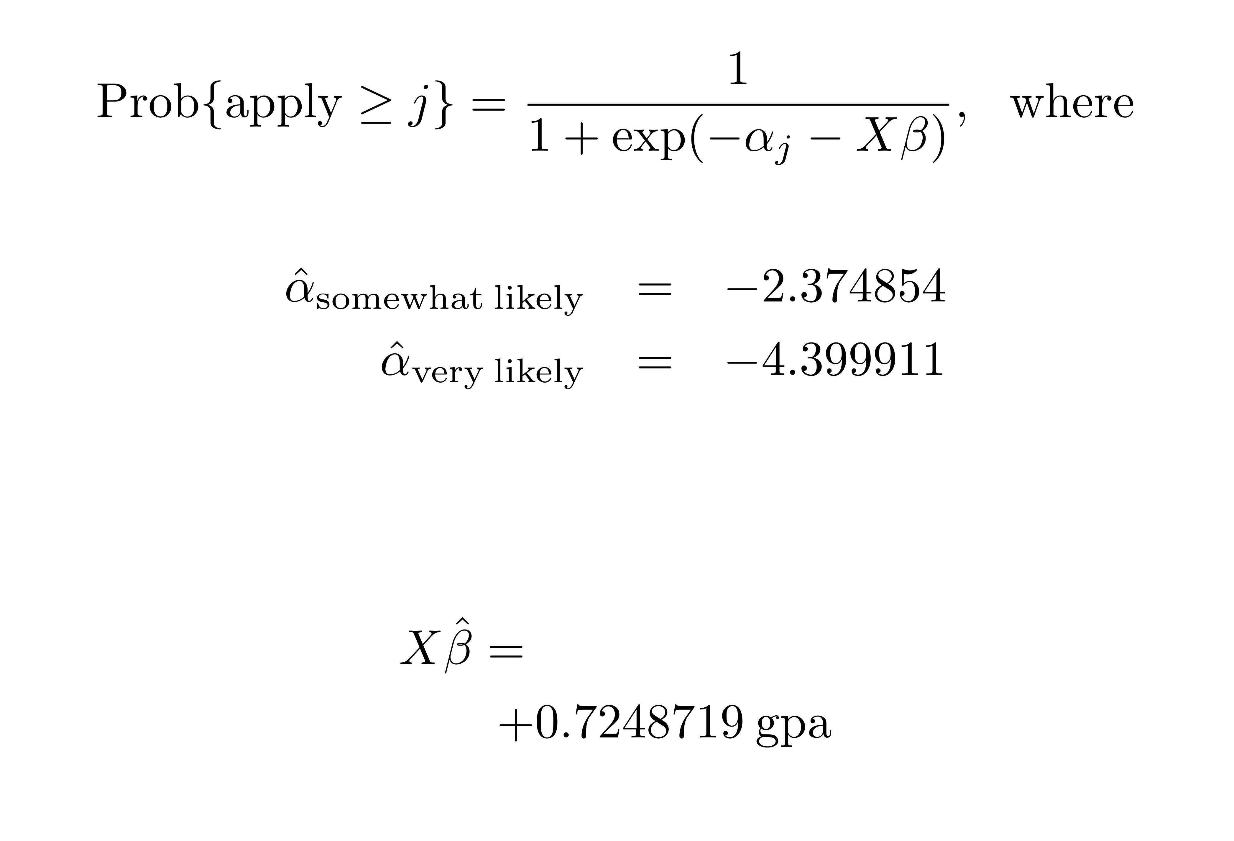 r How is probability y = jX calculated from an ordinal logistic regression model? Cross