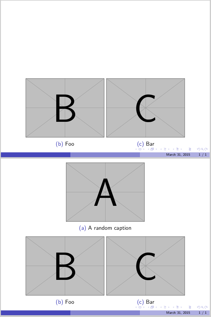 graphics how to insert three figures in a presentation? TeX LaTeX