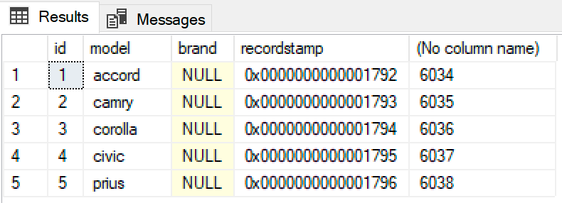 t sql Compare timestamp type columns in SQL Server Database