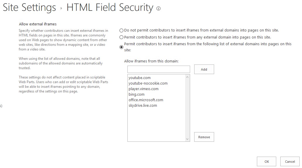 office 365 Display SharePoint Online in an iframe on different domain