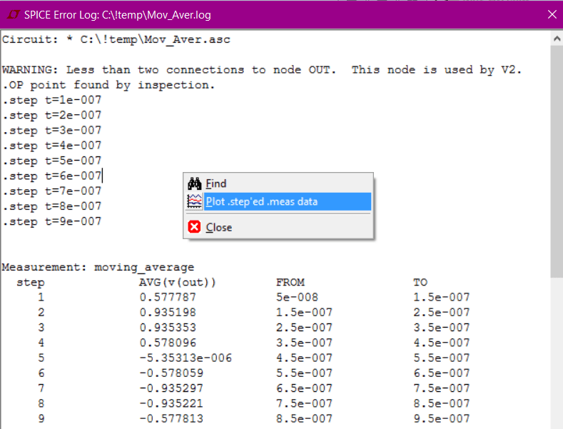Electronic How to plot sliding average in ltspice Valuable Tech Notes