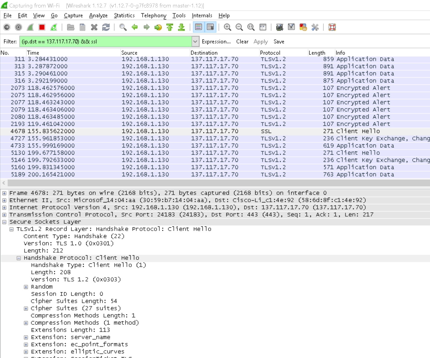 windows How do we determine the SSL/TLS version of an HTTP request