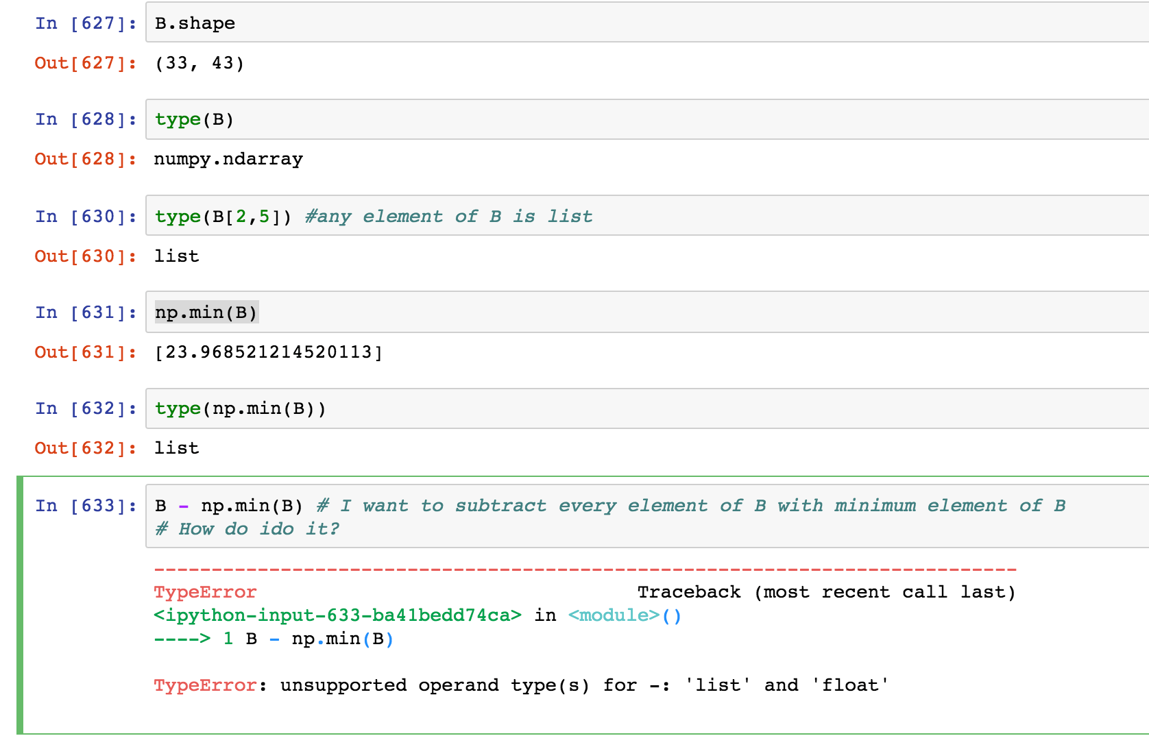 Python Lists And Numpy Lists Output Stack Overflow Images