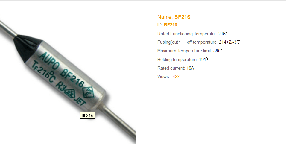 Does any thermal fuse with the same cut off temperature work