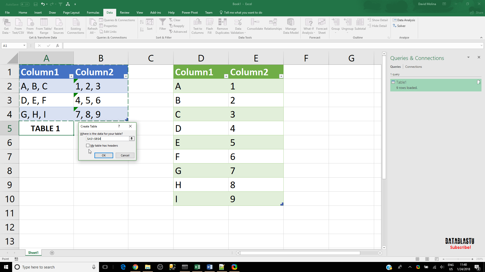 excel Power Query how to separate values, and add them to rows
