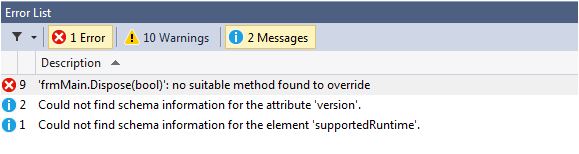 no suitable method found to override when converting from